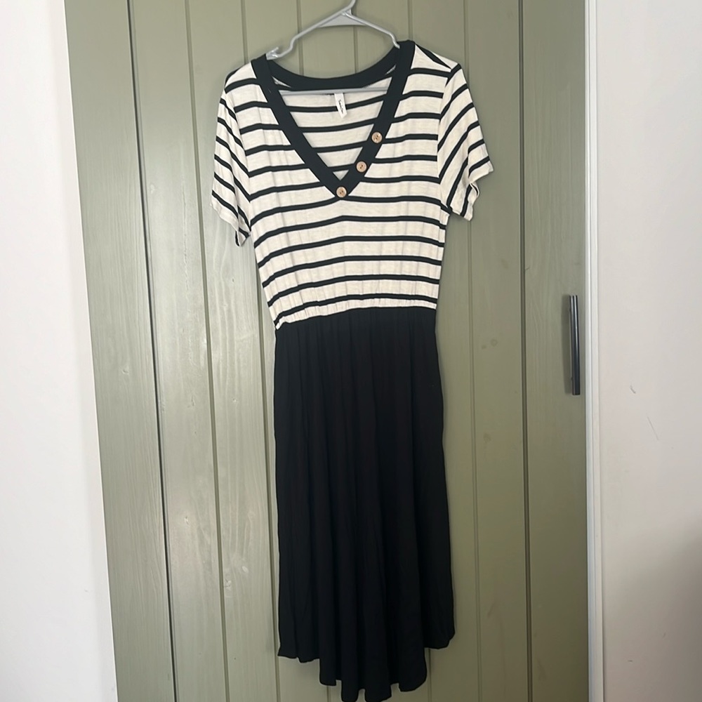 Striped Midi dress.
